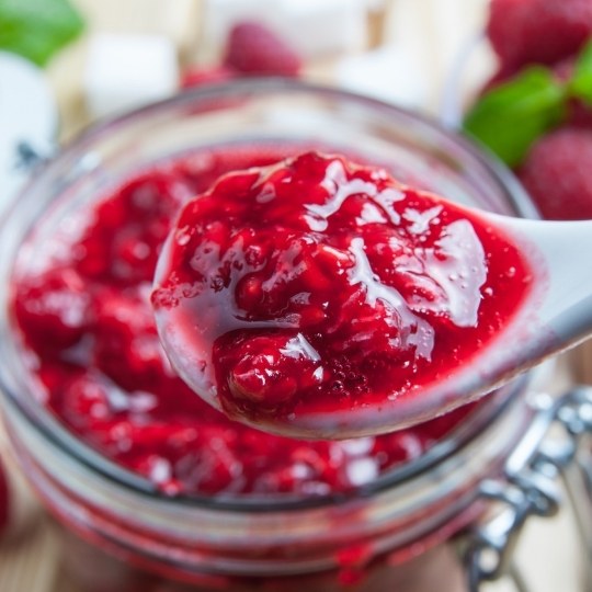 Honey raspberry jam