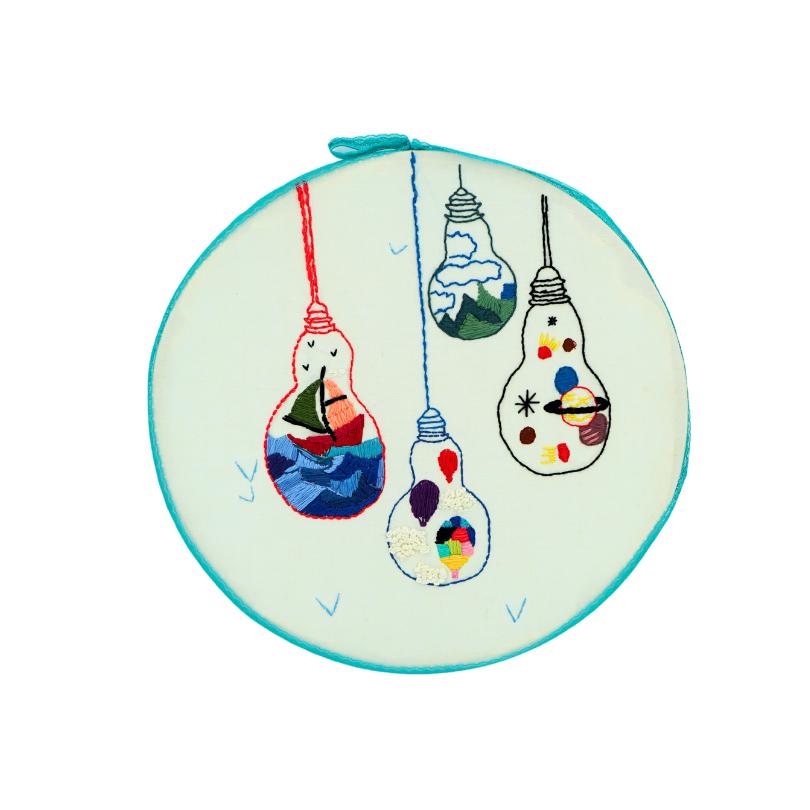 Handmade embroidery wall decoration "lamps"