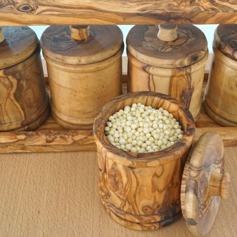 Olive Wood Spice Box Shelf