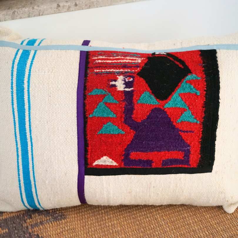 Tunisian cushion cover, handmade cushion cover, dromedary pattern cushion cover