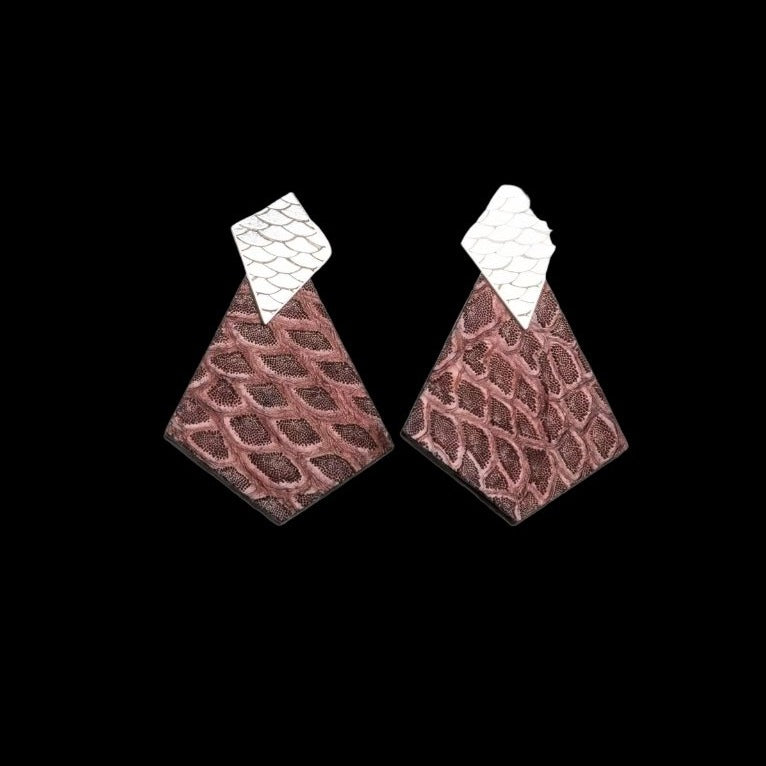 Salmon Skin Leather Earrings "Insane Rudhira"