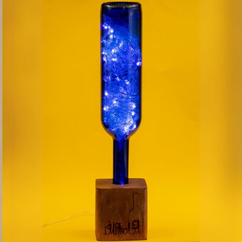 Luminaire en bouteille réutilisé en verre design "le sapin"