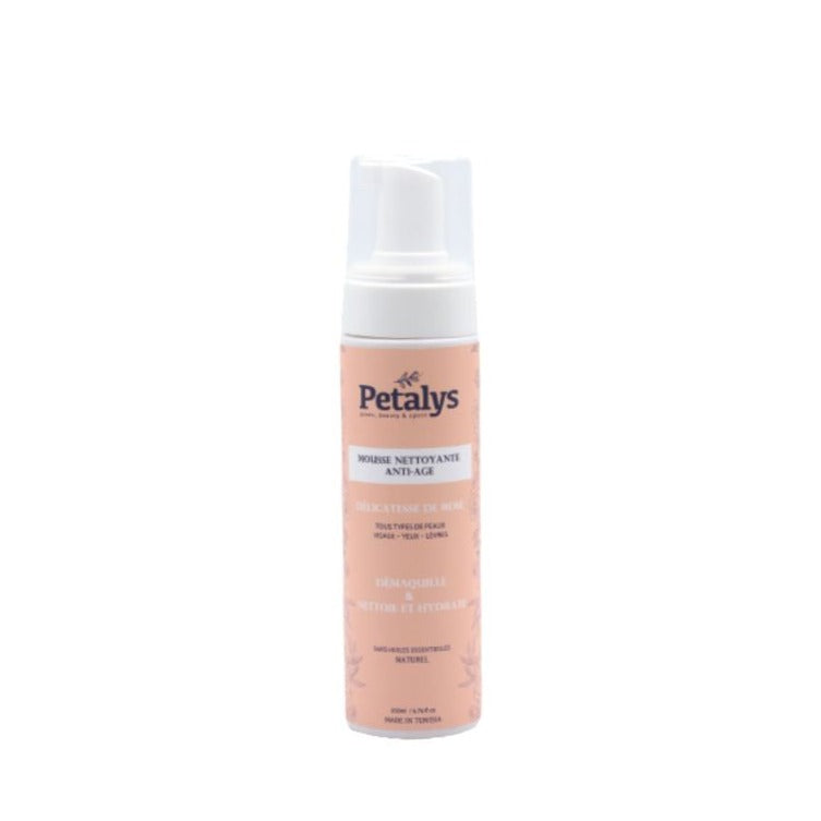 Mousse nettoyante anti-âge 'Délicatesse de Rose' riche en collagène et extrait d'avoine