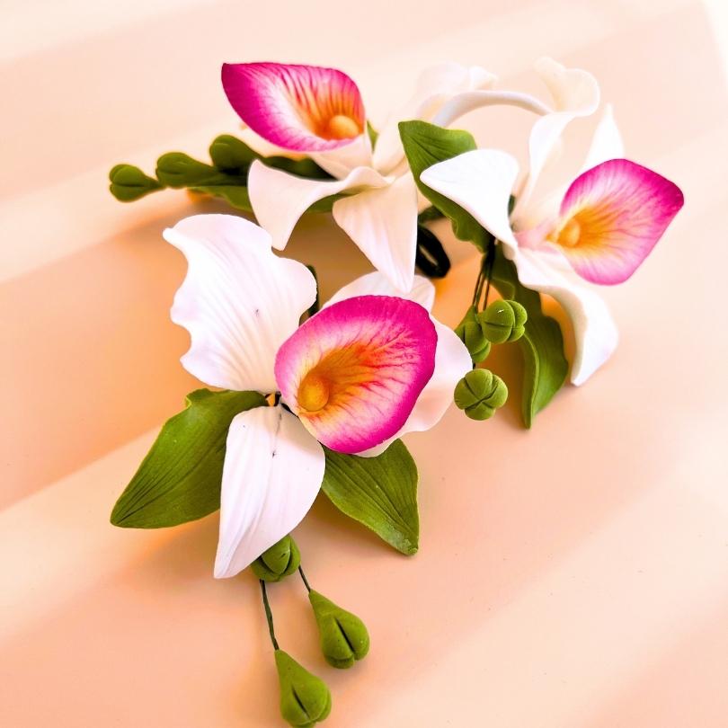 Fleurs "Orchidée sauvage mini" en sucre comestibles