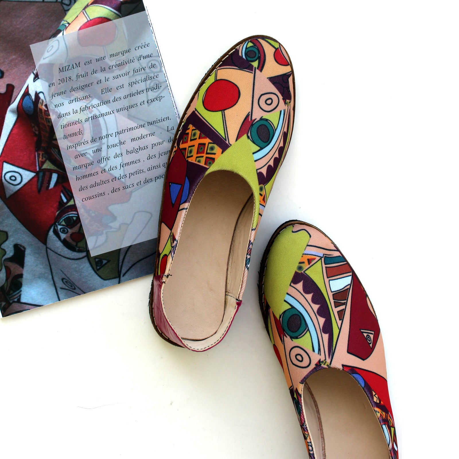Fabric moccasin in traditional “IDDER” patterns