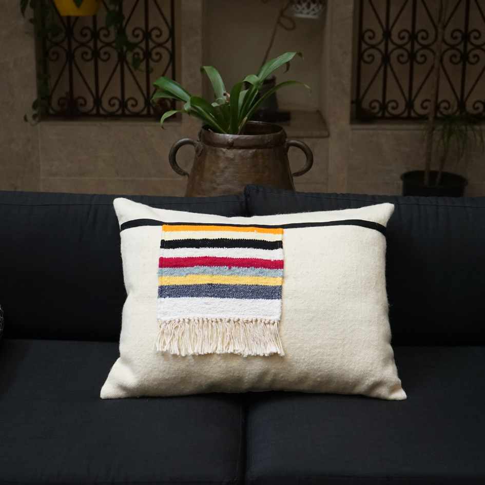 Striped cushion cover, Berber cushion cover, Handcrafted Berber style cushion