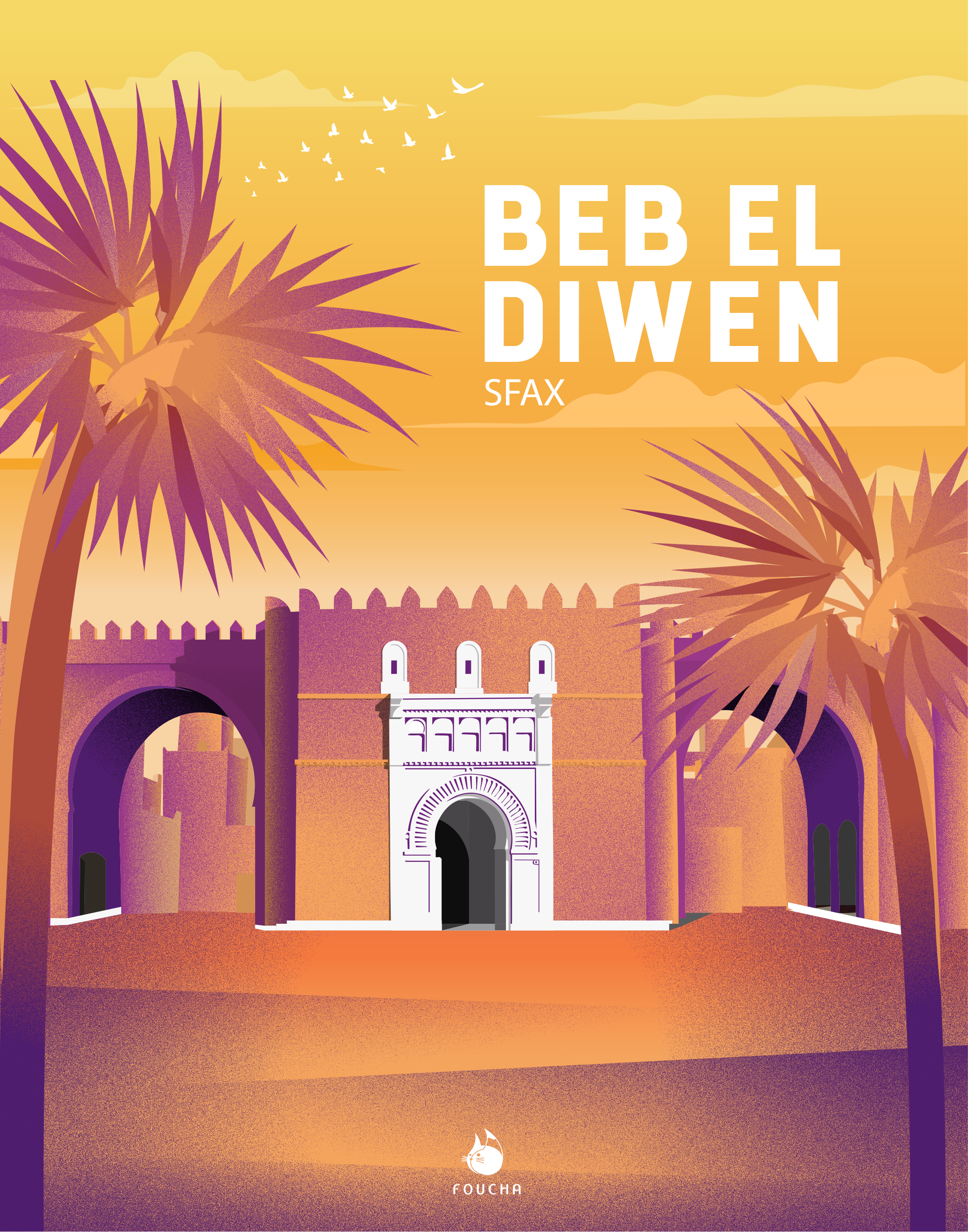 Poster Famous Places In Tunisia "Beb El Diwen"
