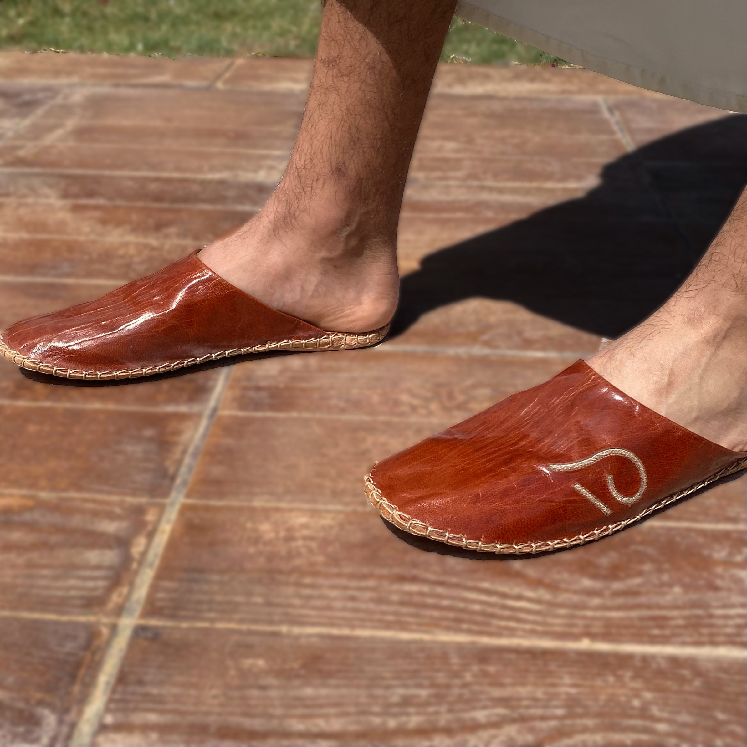Babouches Hafedh fait main en cuir véritable pour hommes - artisanat Tunisien fait main | ILEYCOM