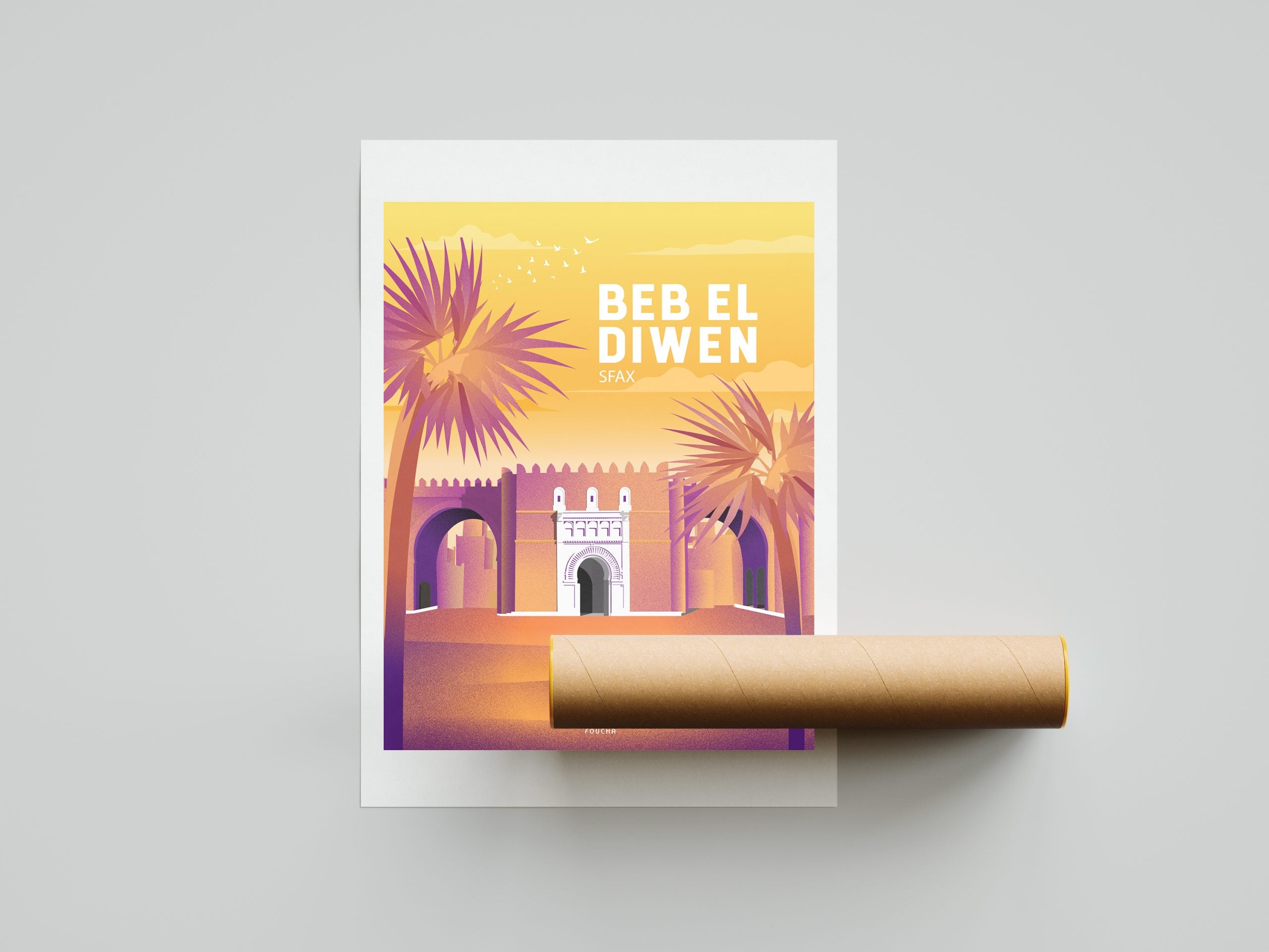 Poster Lieux Célèbres En Tunisie "Beb El Diwen"