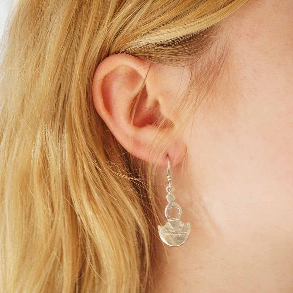 Southern cross pattern earrings for women in solid silver
