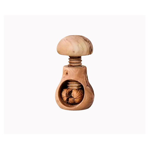 Olive wood nutcracker mushroom model