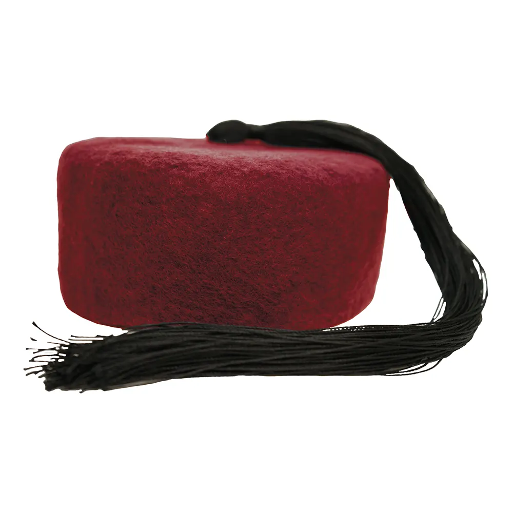 Red Tunisian Chechia With Wool Pompom