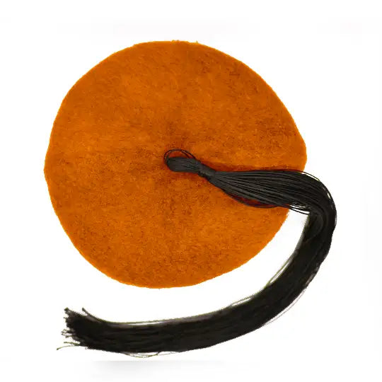 Orange Tunisian Chechia With Wool Pompom