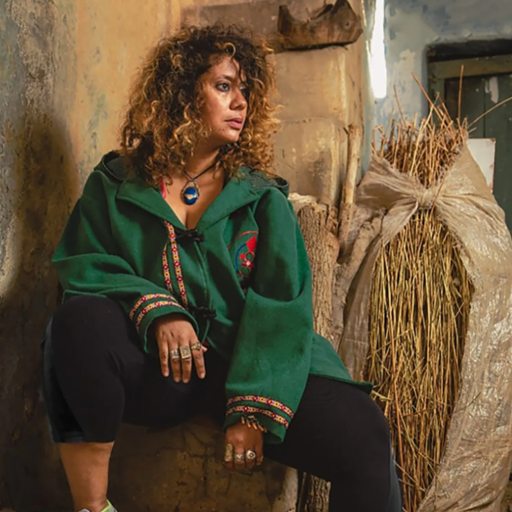 Barnous Tunisien Vert, Manteau berbère brodé vert pour femme et homme