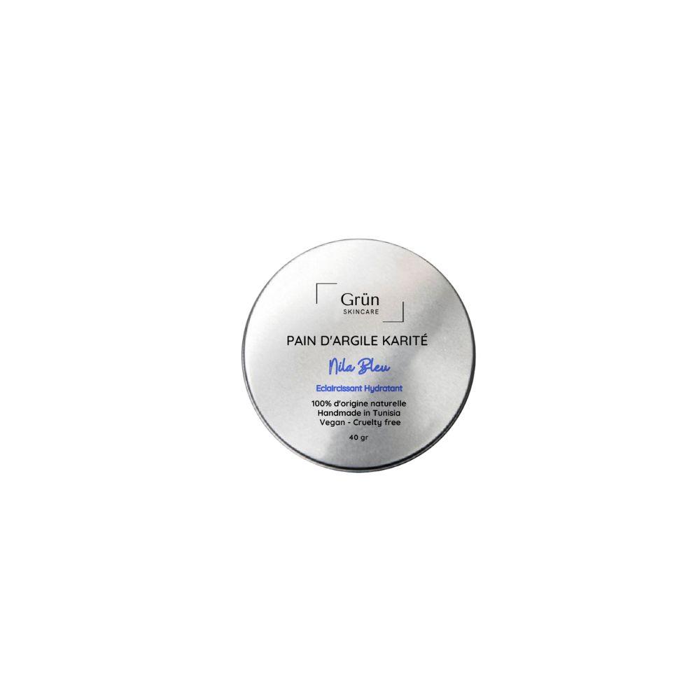 Pain d'argile Karité, Nila Bleu - Eclaircissant Hydratant - 60 g - artisanat Tunisien fait main | ILEYCOM