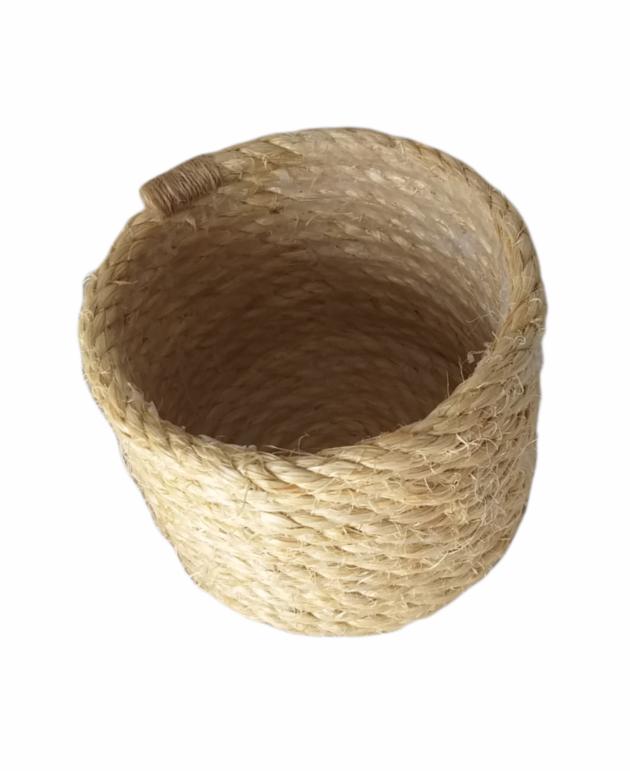 Panier rond de rangement – en sisal – Petit format - artisanat Tunisien fait main | ILEYCOM
