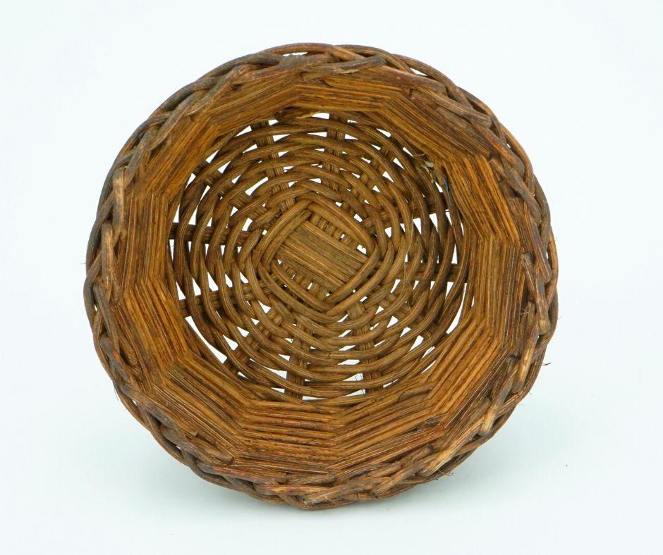 Brown round rattan basket