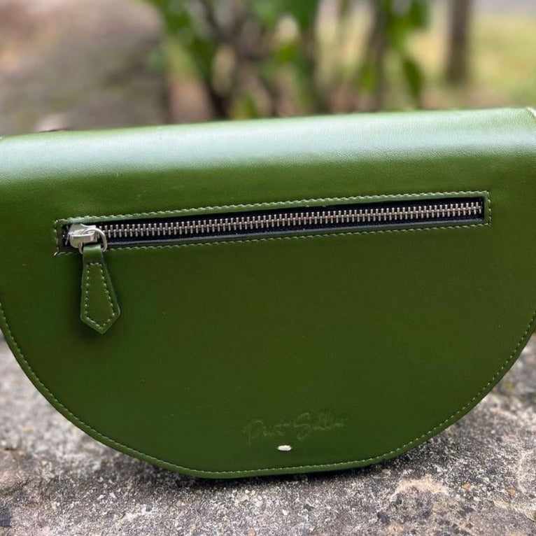 Sac femme vert en cuir de cactus biologique - artisanat Tunisien fait main | ILEYCOM