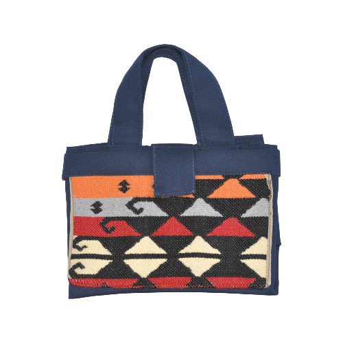 Sac à main "Margoum" pliable en blue - artisanat Tunisien fait main | ILEYCOM