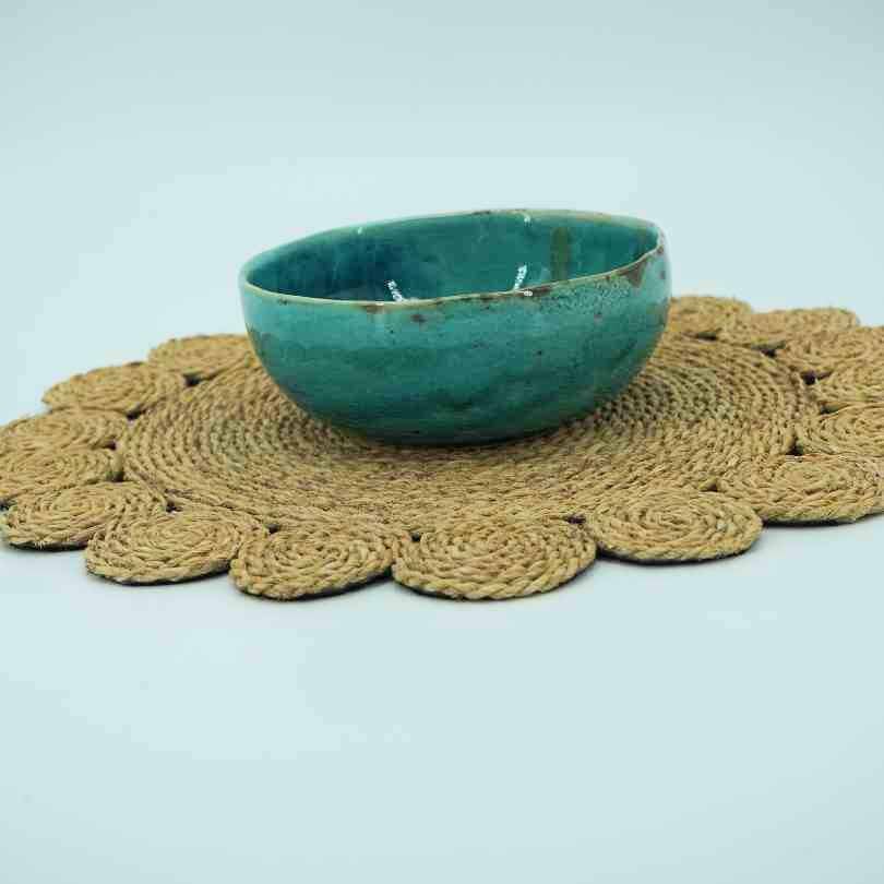 Set de table naturel en Hafla brut, fleurs tressée "Hand Made" - artisanat Tunisien fait main | ILEYCOM
