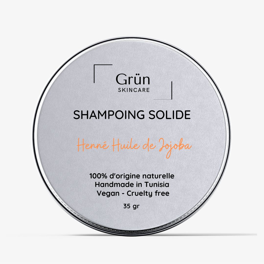 Shampoing solide Cheveux Gras - Poudre de Henné Neutre huile de Jojoba - 35 gr - artisanat Tunisien fait main | ILEYCOM