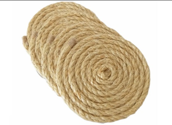 Série de 4 Sous Tasse en sisal - Diamètre 13cm - artisanat Tunisien fait main | ILEYCOM
