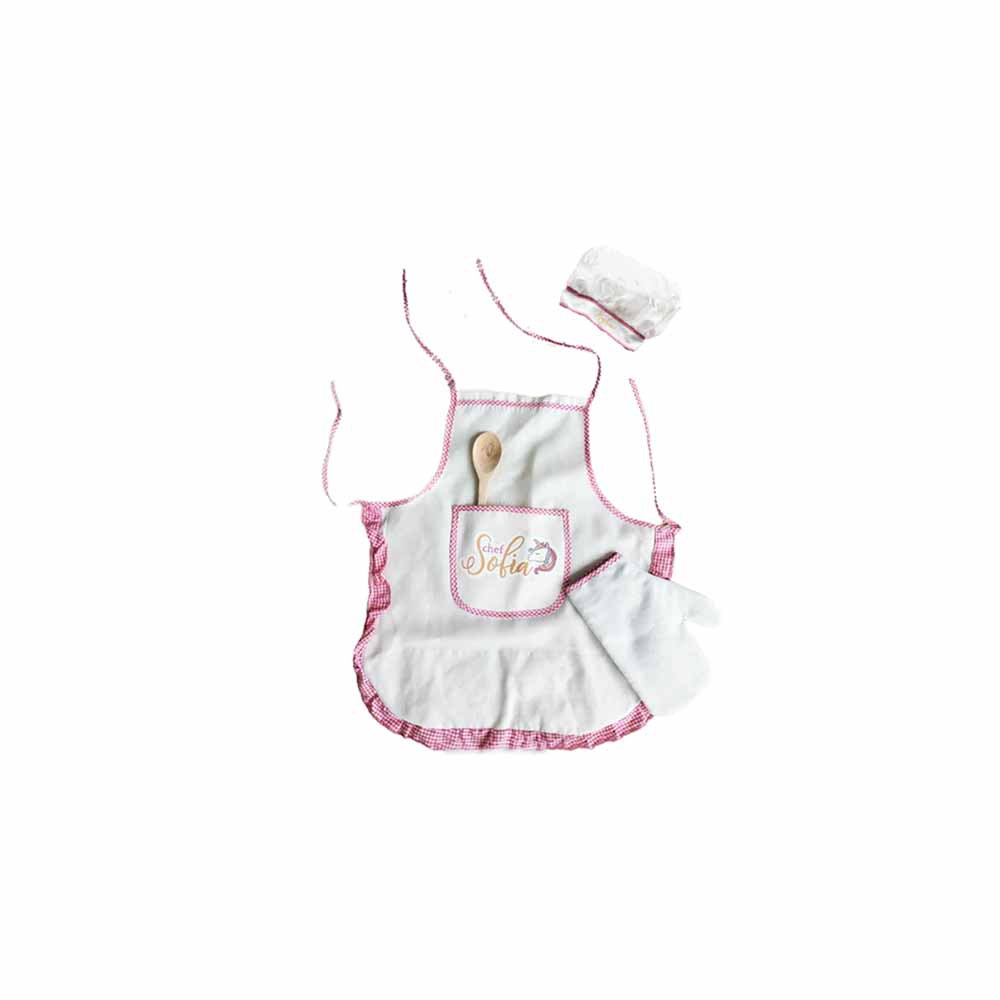 Personalized apron and kitchen hat for children